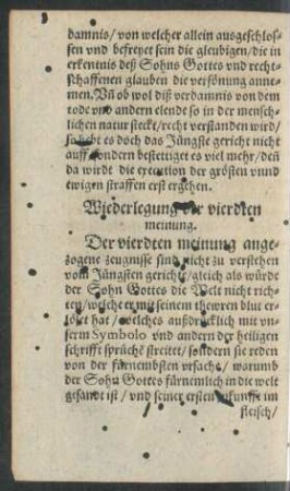 Wiederlegung der vierdten meinung.
