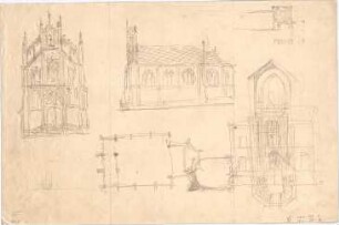 Voit, August von; Lager- oder Markthalle - Kirche (Grundrisse, Ansichten, Detail)