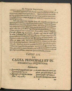 Caput III. De Causa Principali Et Instrumentali Inquisitionis.