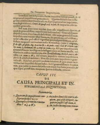 Caput III. De Causa Principali Et Instrumentali Inquisitionis.