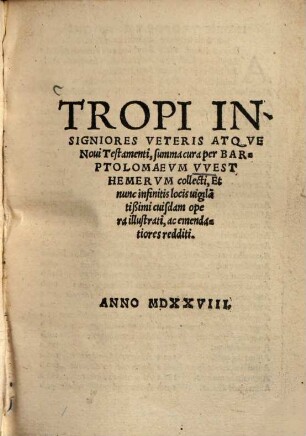 Tropi Insigniores Veteris Atqve Noui Testamenti