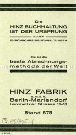 Werbekarte für Karteibuchhaltung