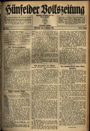 Ausgabe vom Mittwoch, den 05. Oktober 1921.