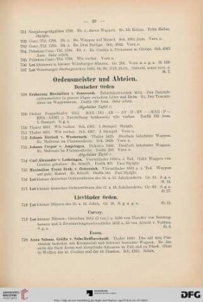 Ordensmeister und Abteien (Nr. 708-728)