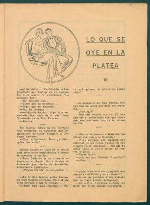 Lo que se oye en la platea