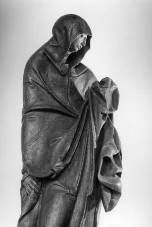Mosbacher Kreuzigungsgruppe : Mosbacher Kreuzigungsgruppe. Lindenholz, geschnitzt (um 1525; Meister der Mosbacher Kreuzigung). Maria. Darmstadt, Hessisches Landesmuseum Darmstadt