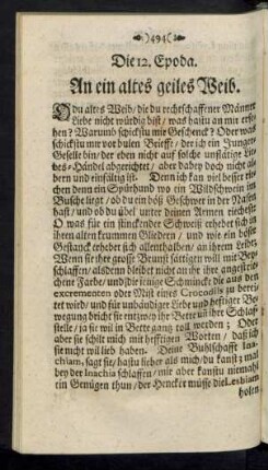 Die 12. Epoda. An ein altes geiles Weib