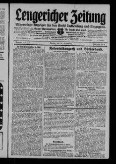 Lengericher Zeitung : allgemeiner Anzeiger für den Kreis Tecklenburg und Umgegend : Amtsblatt für die Aemter Lengerich und Lienen in Westfalen : Haupt-Anzeigenblatt für Stadt und Land : Organ des Landratsamtes und Amtsgericht in Tecklenburg : unabhängige Tageszeitung für die Orte Lengerich, Hohne, Tecklenburg, Ladbergen, Lienen, Kattenvenne, Natrup-Hagen, Brochterbeck, Westerkappeln, Leeden und Ledde