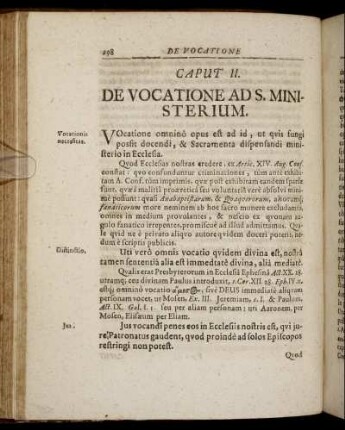 Caput II. De Vocatione Ad S. Ministerium.