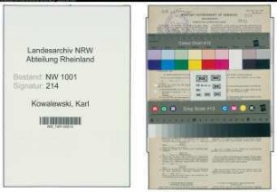 Entnazifizierung Karl Kowalewski, geb. 01.12.1888 (Arbeiter)