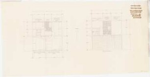 Aufgabe Stadterweiterung, Sommersemester 1932: Reihenhäuser: Entwurf Grundrisse 1:50