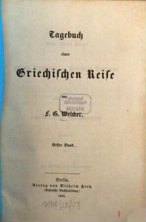 Tagebuch einer griechischen Reise, 1