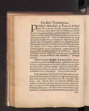 Facultas Theologica.