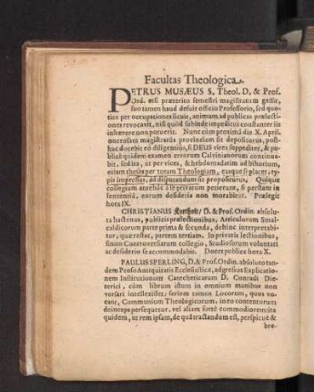 Facultas Theologica.