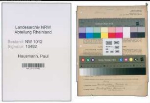 Entnazifizierung Paul Hausmann , geb. 12.09.1905 (Oberfeuerwehrmann)