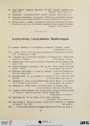 Kupferstiche, Lithographien, Radierungen (Nr. 194-238)