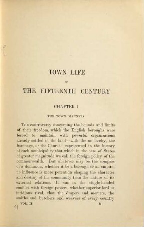 Town life in the fifteenth century : in two volumes, Vol. 2