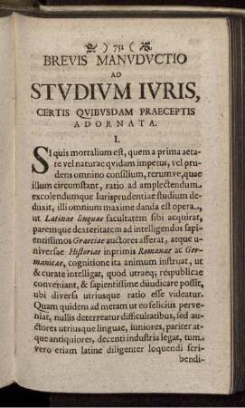 Brevis Manuductio Ad Studium Iuris.