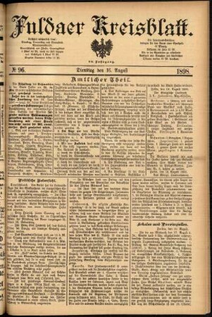 Ausgabe vom Dienstag, den 16. August 1898.
