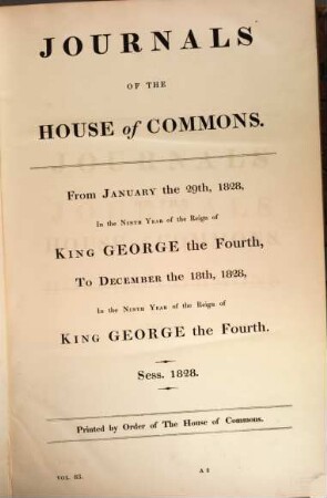 Journals of the House of Commons. 83. 1828