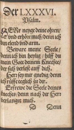 Der LXXXVI. Psalm.