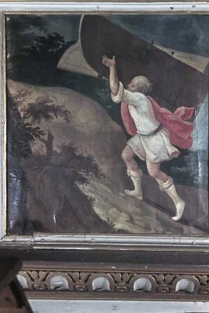 Typologische Darstellung von Szenen des Alten Testaments — Samson mit dem Stadttor von Gaza