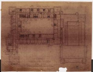 Schloss Posen, Posen Umbau: Be- und Entwässerungsplan DG 1:100