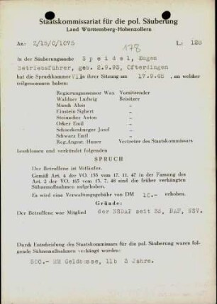 Speidel, Eugen