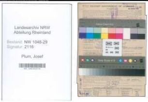 Entnazifizierung Josef Plum , geb. 08.09.1897 (Beamter)