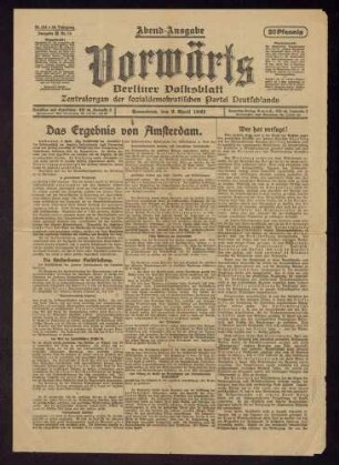 Entschließung der Zweiten [sozialistischen] Internationale in Amsterdam über die Reparationen