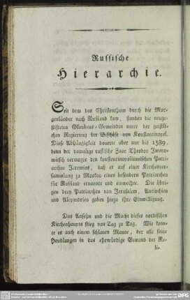 Russische Hierarchie
