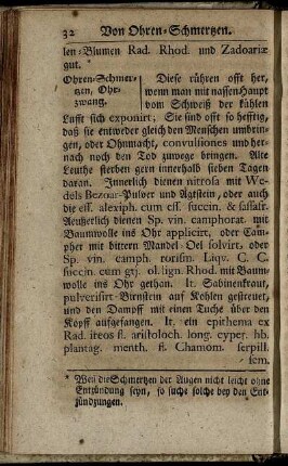 Ohren-Schmertzen, Ohrzwang.