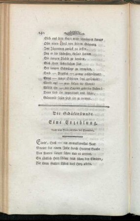 Die Schäferstunde. Eine Erzehlung. - Die bestrafte Neugierde. Eine Erzehlung.