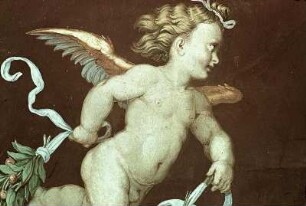 Putto mit Girlande