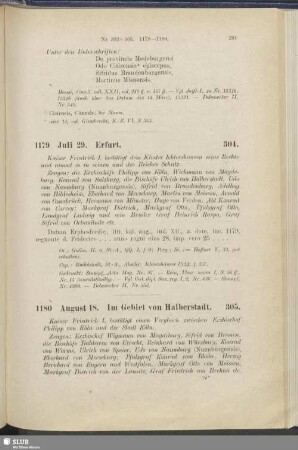 304. 1179, Juli 29. Erfurt
