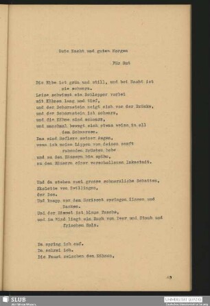 Gute Nacht und guten Morgen : Für Rut