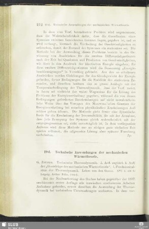 19d. Technische Anwendungen der mechanischen Wärmetheorie