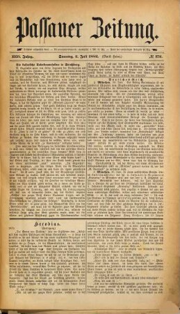 Passauer Zeitung : niederbayerische Volkszeitung. 1882,7/12 = Jg. 35