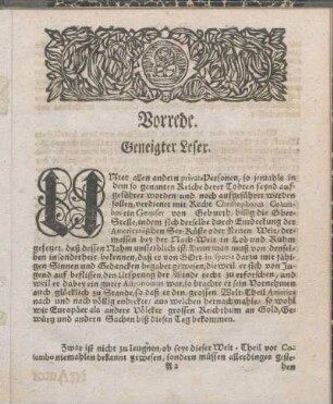 Vorrede. Geneigter Leser.
