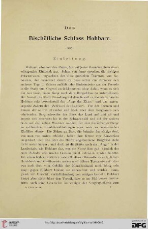 2.Ser. 23.1911: Das Bischöfliche Schloss Hohbarr