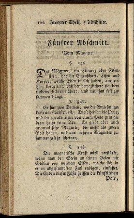 Fünfter Abschnitt. Vom Magnete.