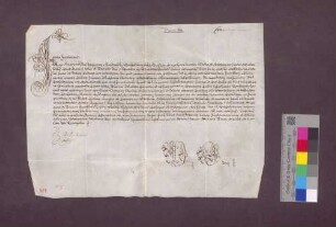 Aus Rom übersandte Eidesformel für den neuantretenden Dompropst von Basel, Heinrich Christoph von Liebenfels.