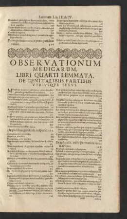 Libri Quarti Lemmata. De Genitalibus Partibus Utriusque Sexus.