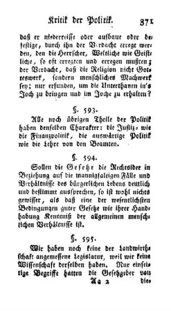 [6. Uebrige Theile der Politik.]