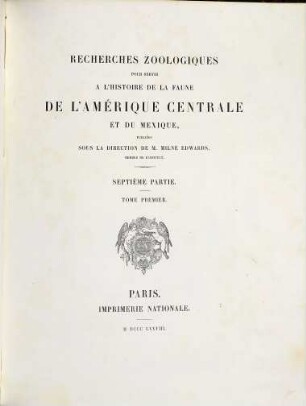 Études sur les mollusques terrestres et fluviatiles du Mexique et du Guatemala, 1. Texte