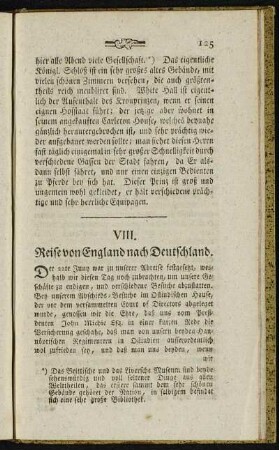 VIII. Reise von England nach Deutschland.