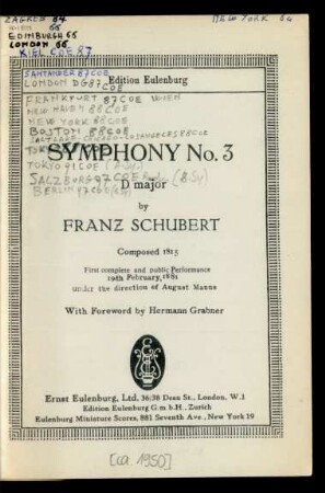 Symphony no. 3 D major