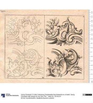 Fortsezung Zergliederter Muschelwerke inv. et delin. Georg Christoph Götz Verlegt von Val: Dan: Preislers Seel: Wittib. a Norimb: I. M. Zell sc.