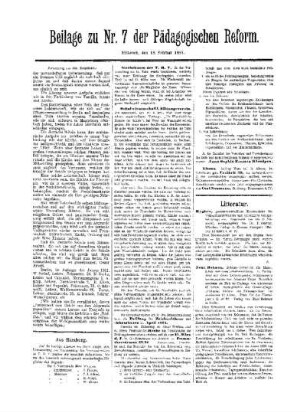 Mitteilungen : (Fortsetzung aus dem Hauptblatt) ; Beilage zu Nr. 7 der Pädagogischen Reform
