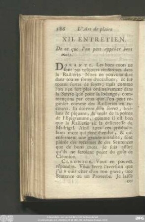 XII. Entretien. De ce que l'on peut appeller bons mots.